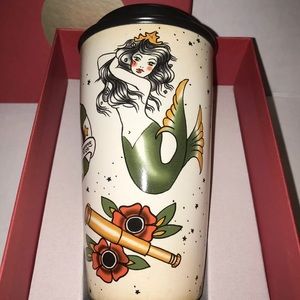 Starbucks Tattoo Mermaid Siren Ceramic Travel Mug